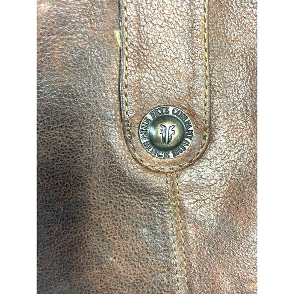 FRYE Women's 7 B Brown Leather Jackie Button Tall Western Riding Boots - Picture 8 of 14